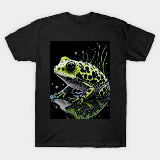 Splash Art of a Cute Colorful Frog T-Shirt